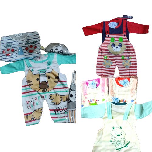 1 PC - Multicolor Random Design Baby Romper dress (2-3 months) Summer soft Baby Clothes/ newborn suit