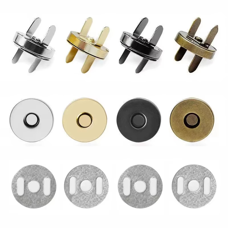 10sets/lot Magnetic Snap Fasteners Clasps Buttons Handbag Purse Wallet Craft Bags Parts Accessories Adsorption Buckle 14mm 18mm