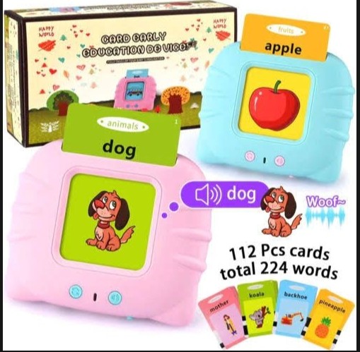 Talking Toy Flash Card for Kids 112 Card Early Language, 224 Words Education Learning Device Educational Toddlers Toys Reading Machinee Gift for Kids Ages 2-6