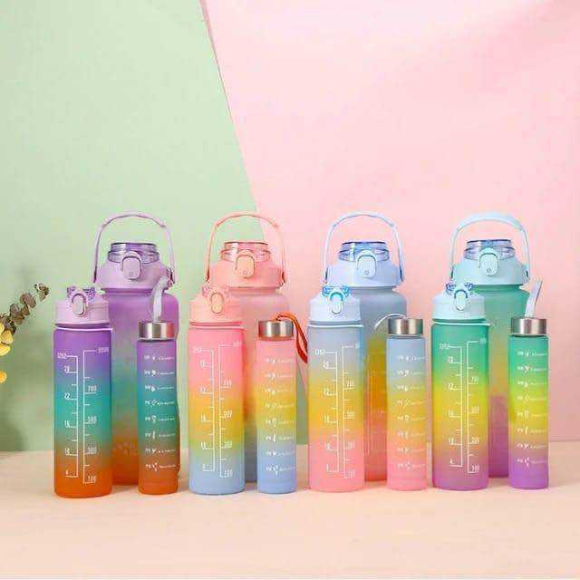 3 Pieces Water Bottle Set – Reusable BPA-Free Water Bottles | Leakproof | Random Colors