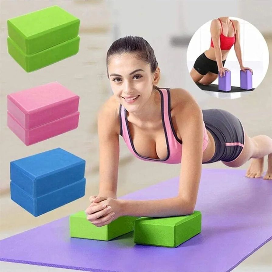 1/Pcs Yoga Block Eva foam Yoga Brick Sports Fitness Workout Pilates Brick for Exercise, Yoga, Meditation, Home Gym Workout Exercise Tool Stretching aid for Body Fitness