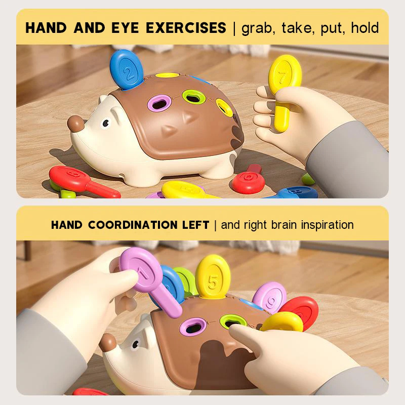 Montessori Educational Toy Fine Motor Toys For Toddlers 1-3 Hedgehog Learning Counting &Amp; Sorting Development Sensory Gifts