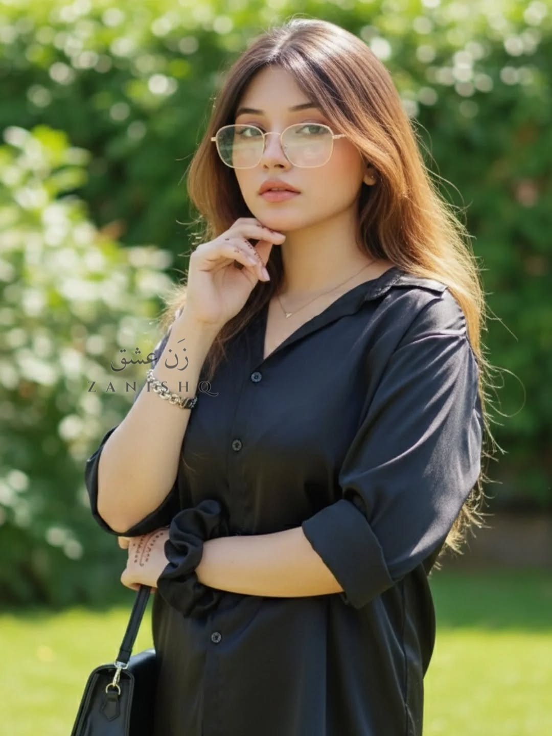 Black Button-Down Silk Shirt