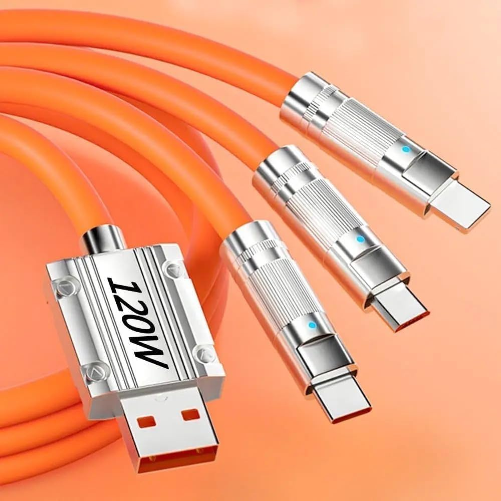 Fast Charging Cable – Nylon Braided Multi Connector USB Data Cable Type-C & Micro Support