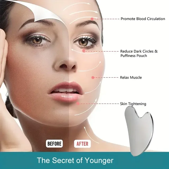 Premium Stainless Steel Gua Sha Tool – Facial Lifting & Skin Rejuvenation Scraper for Spa & Home Use
