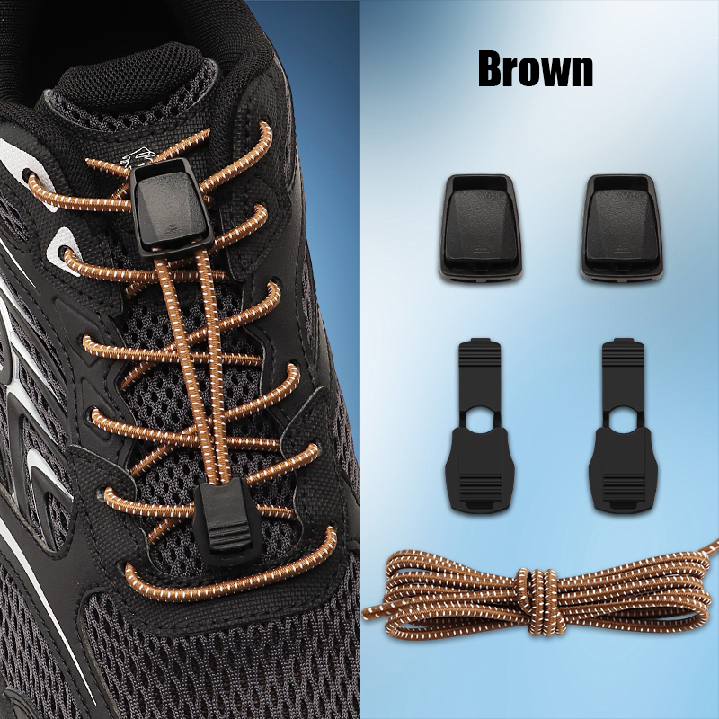 Elastic No Tie Shoelaces with Lock Buckle Stretch Quick Lace System for Sneakers Running Sports Shoes Adults Kids