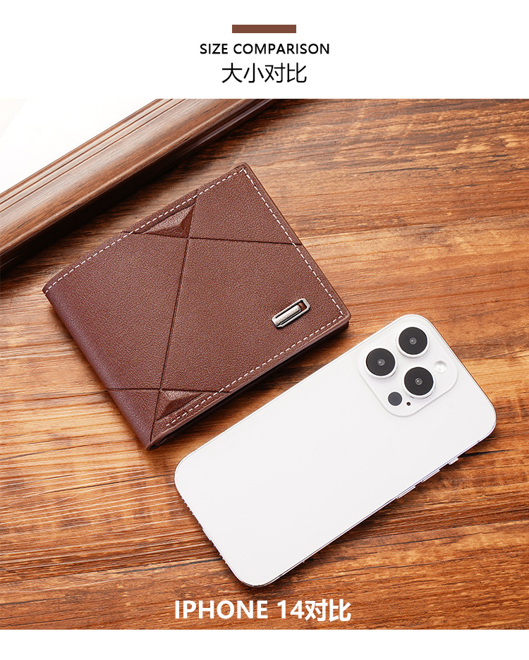 New Small Men's Wallet With Coin Pocket Card Slot Money Clip Dollar Banknote Slim Purse Cash Holder Bag A Metal Clamp