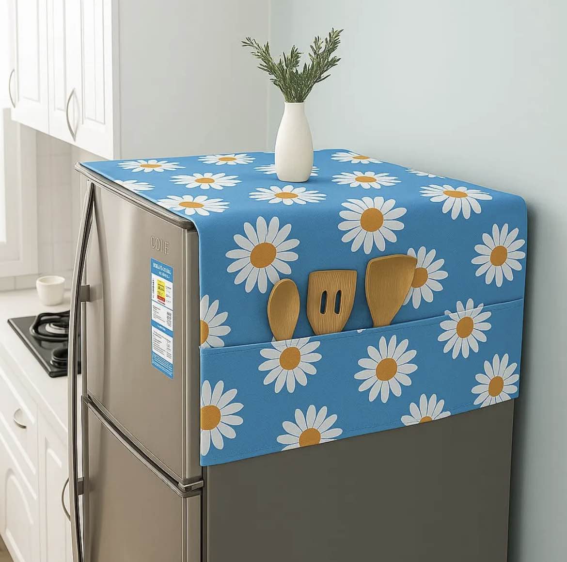 Fridge Cover - Fridge Dust Cover  Refrigerator Top Cover  Freezer Dustproof Cover  Refrigerator Accessories  Fridge Cover with Pockets  Kitchen Appliance Dust Cover  Dustproof Fridge Mat  Refrigerator Organizer Cover  Fridge Top Storage Cover  Waterproof