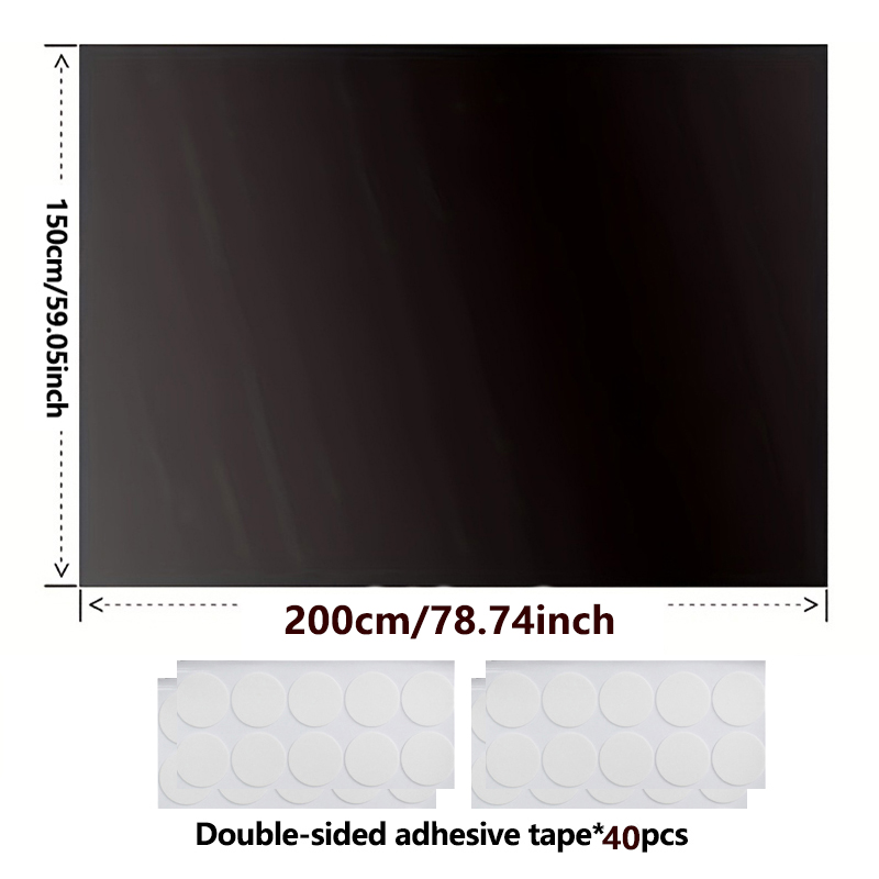 95-98% Blackout Curtain DIY Portable Travel Removable Blocking Darkest Window Film Cloth Self-adhesive Window Shades