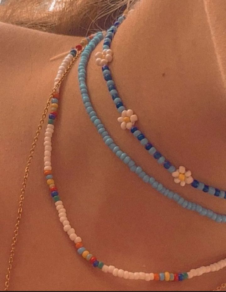 Pack Of 3 Bohemian Style Beauty And nd Pretty Beaded Necklace For Girls Women's Trending Fashion