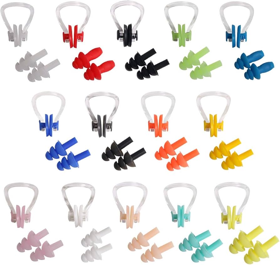 Swimming silicone nose clip with ear plugs