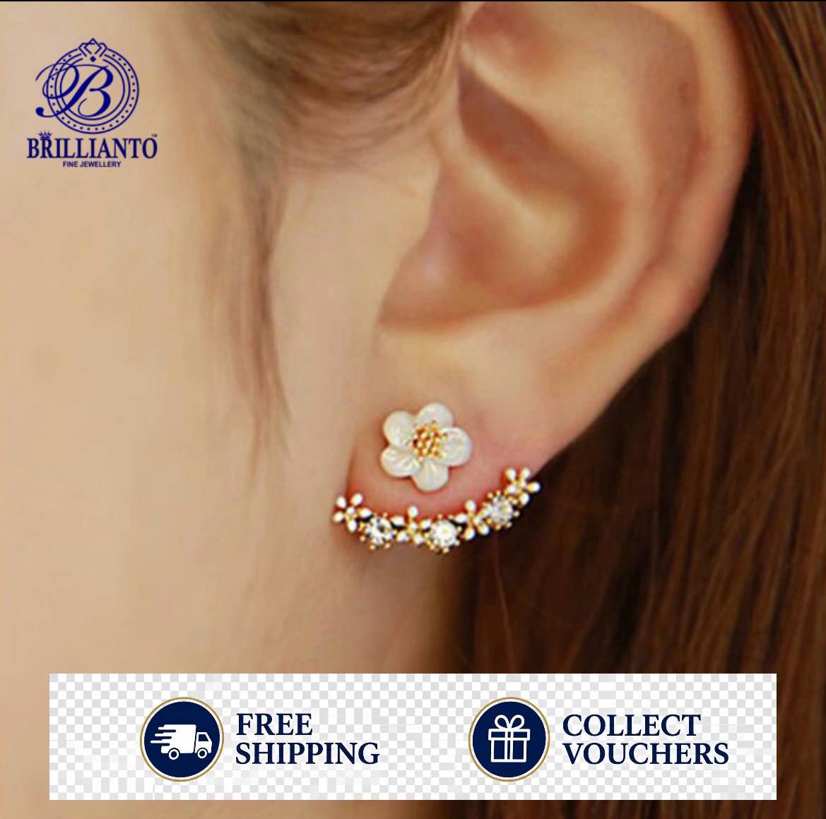 Pair of Cute Daisy Flower Diamond Earrings For Girls and Women Simple Stylish New Design Korean High Quality Golden and silver stud Earrings