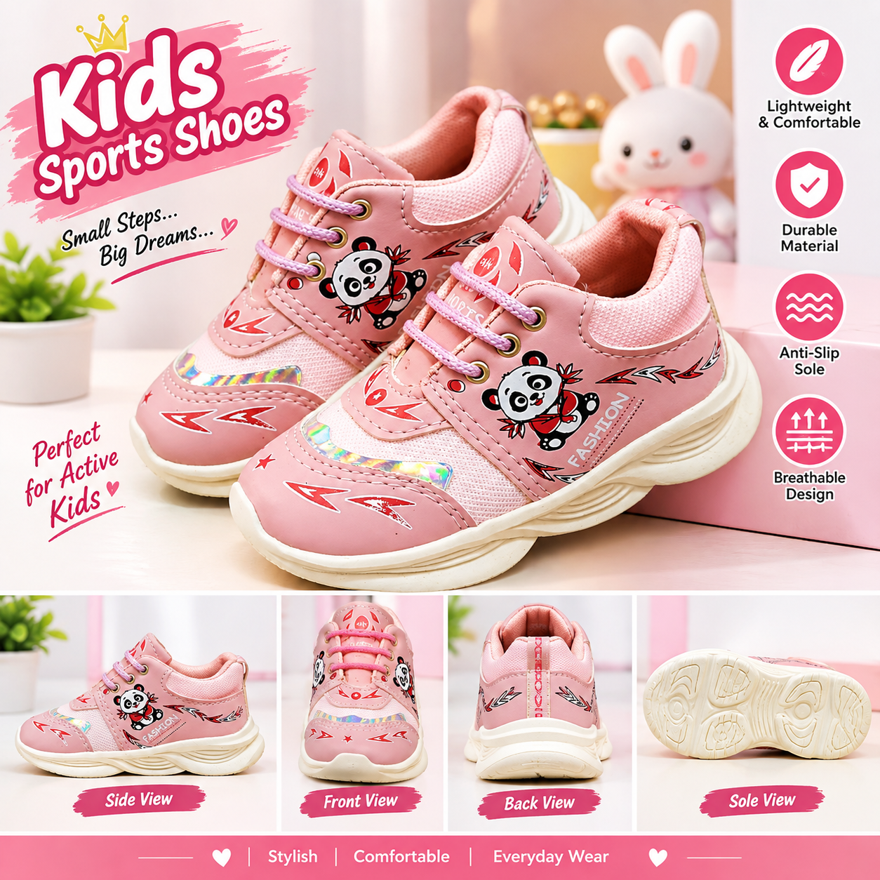 Kids Fashion Sneakers – Stylish Casual Sports Shoes Children's Sneaker Sport Shoes Summer Lightweight Size 21-28 JOJO Shoes