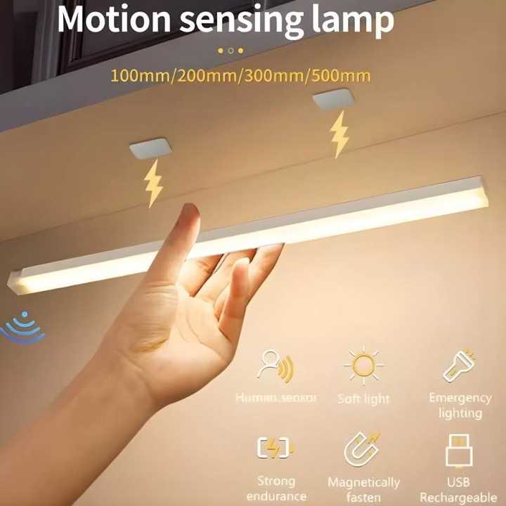 USB Rechargeable Motion Sensor LED Cabinet Light | Wireless Human Body Induction Night Light | Wardrobe Kitchen Cupboard Light