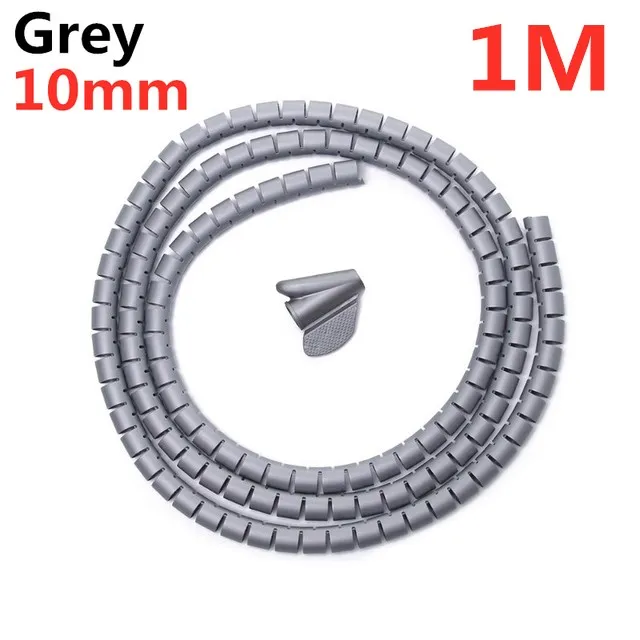 2M/1M Flexible Spiral Cable Wire Protector Cable Organizer Computer Cord Protective Tube Clip Organizer Management Tools 16/10mm