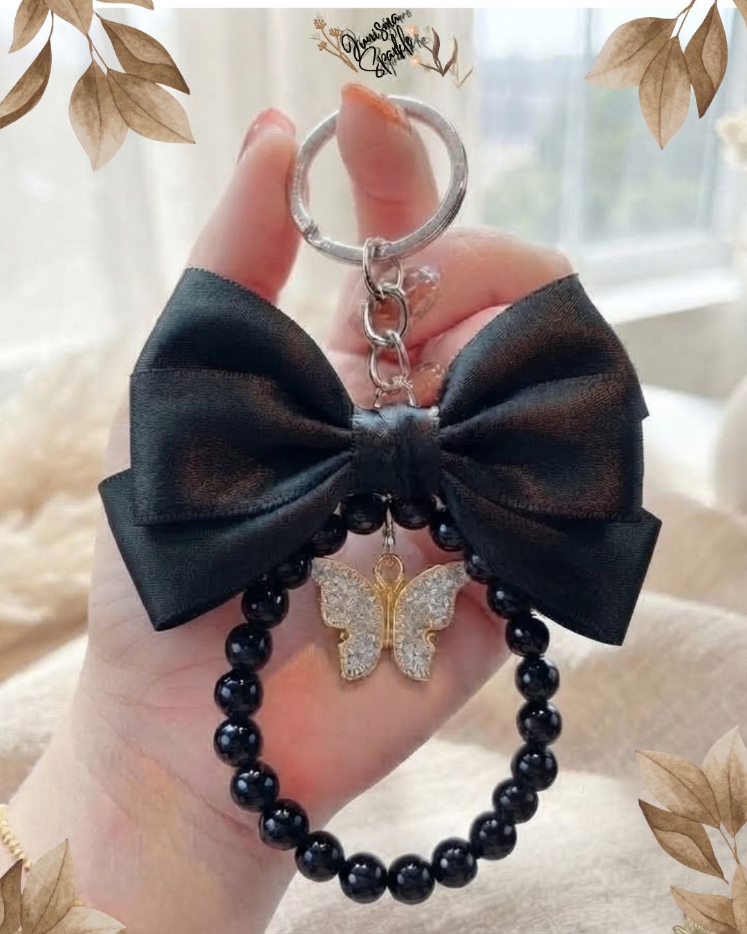 Bow keychain for Girls and women | Bow Pearl Keyring for Car Keys, Bag Charm for Purse & Handbag, Stylish Key Chain Accessory,Beaded Key Holder for Backpack,Aesthetic Key Chain for Wallet,Fashion Gift Keychain for girls | Cute Pink Bow Keychain for Girls