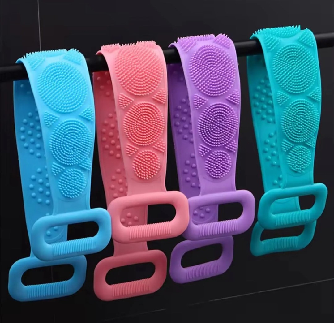 silicone Body scrubber Bath belt for men and women Exfoliating back washer shower strap with massage Nubs