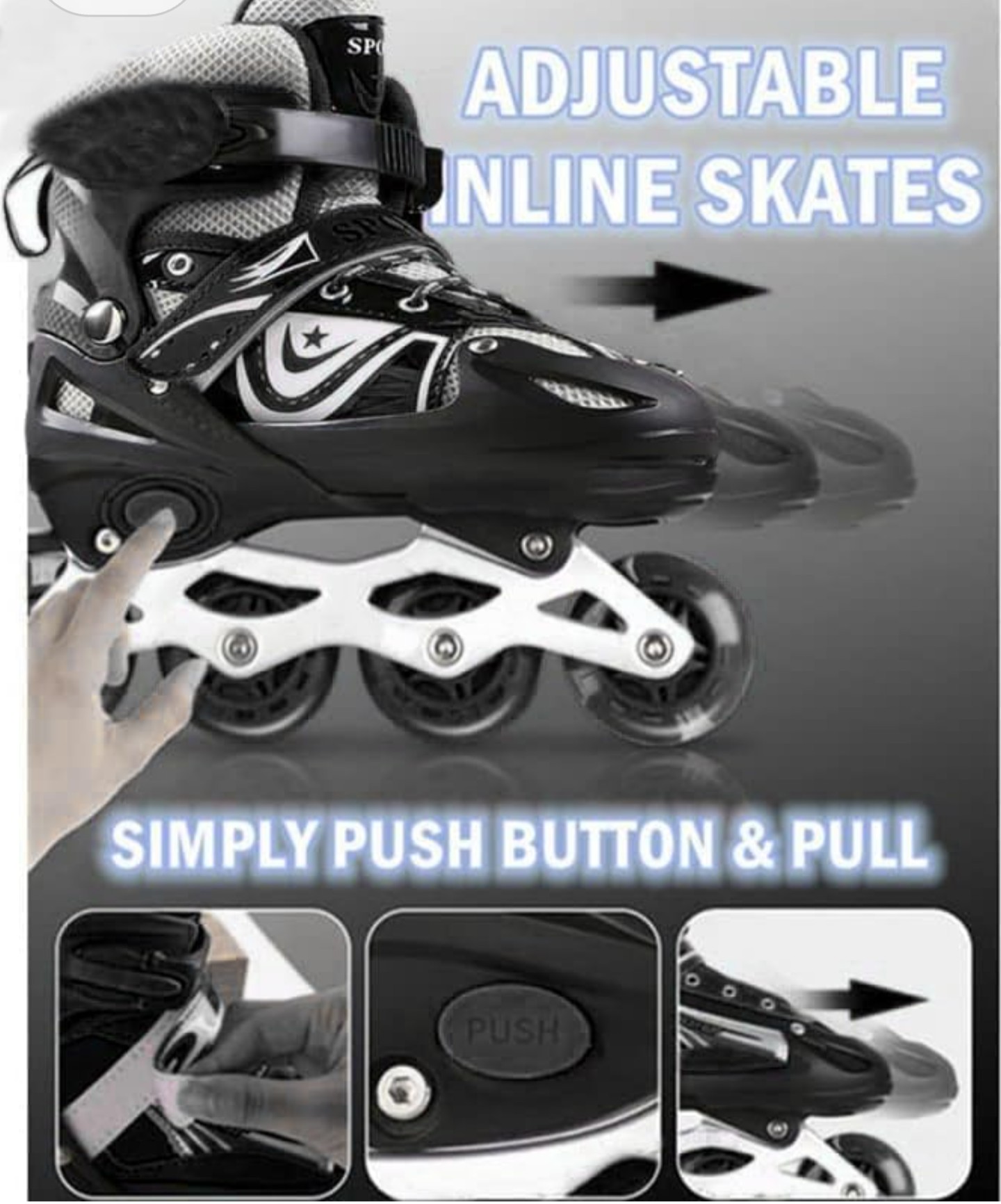 Skating Shoes Inline Adjustable Metal Base and Led Wheels