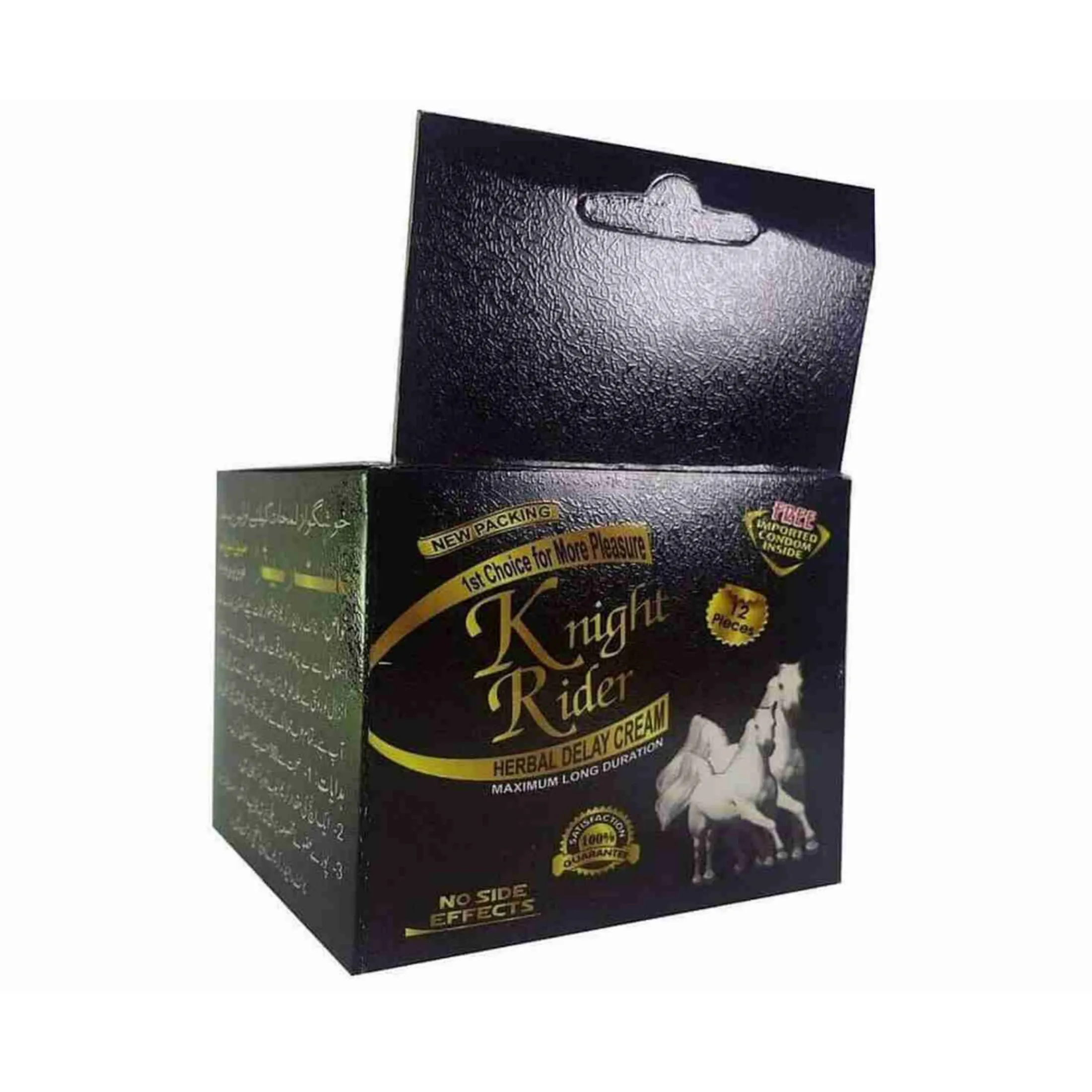 Knight Rider Extra Timing Condoms - Pack of 12 | Long-Lasting Ultra Thin Lubricated Black Edition for Maximum Pleasure & Protection