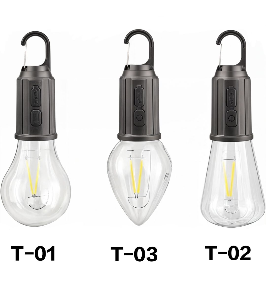Outdoor Camping Hanging Type-C Charging Retro Bulb Light, Outdoor Hanging Tent Light Bulb