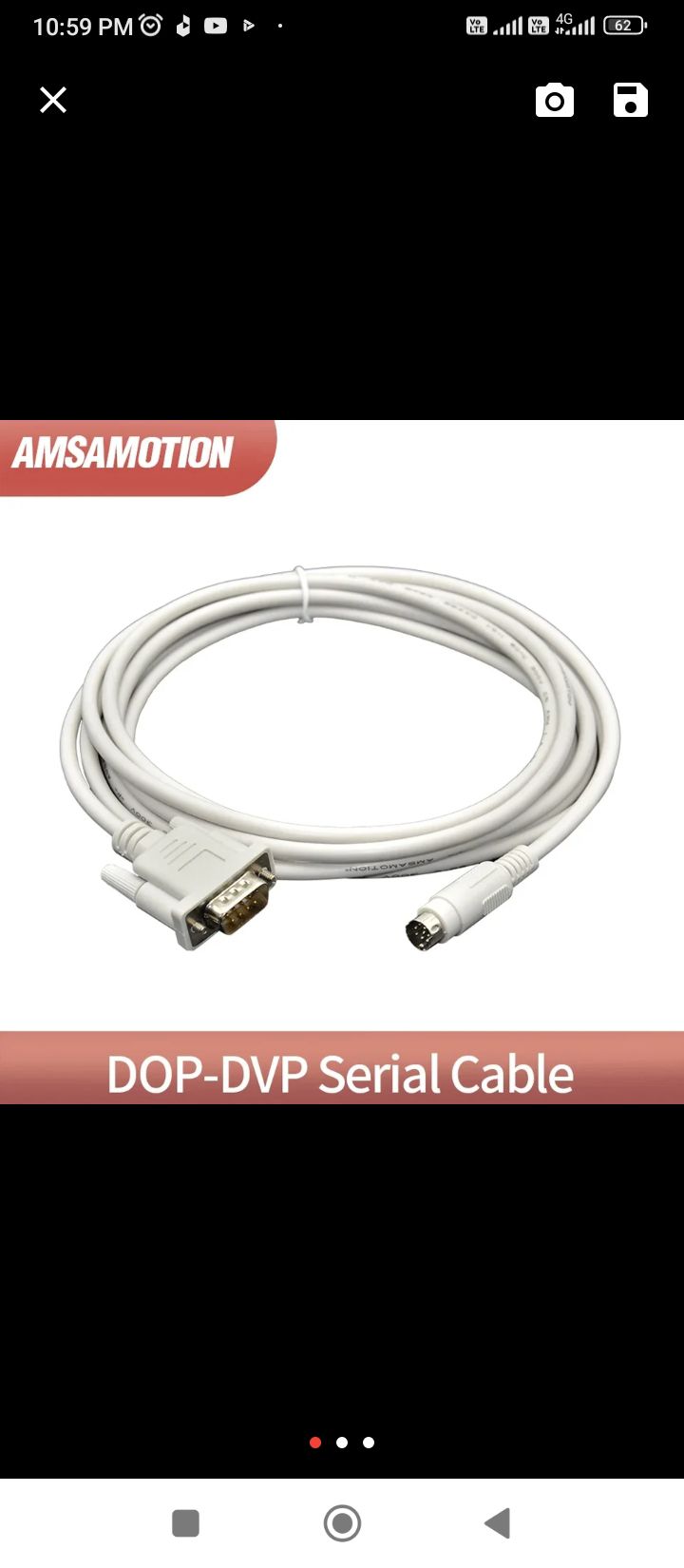 thumbnail image 2 of Shengwin DOP-DVP Programming Cable For Delta DOP Touch Panel To DVP PLC – 3m 2 of 6