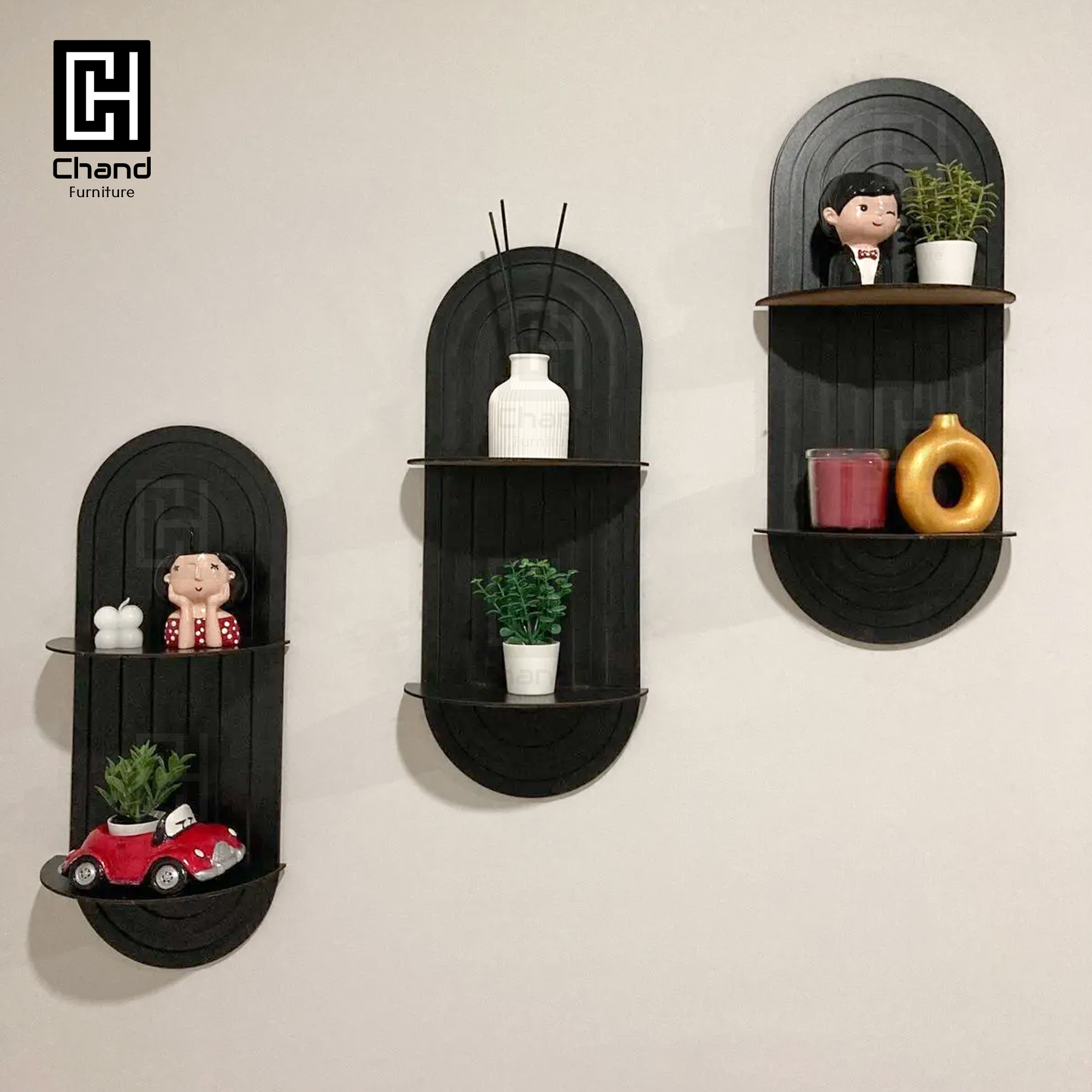 Boho wall decoration items Wooden Wall Hanging Shelf For Pots & Candle Lights Wall Floating Shalf And More Small Accessories , Wall hanging decoration, Decorative Storage Unit, Black Plant Shelves, Wall Plant Holder, Floating Shelves,