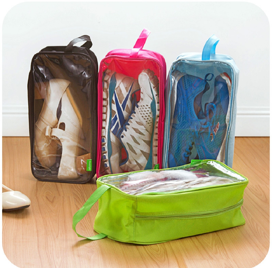 Multi-Color Travel Shoe Storage Bag with Transparent Window | Waterproof & Durable Shoe Organizer for Men & Women