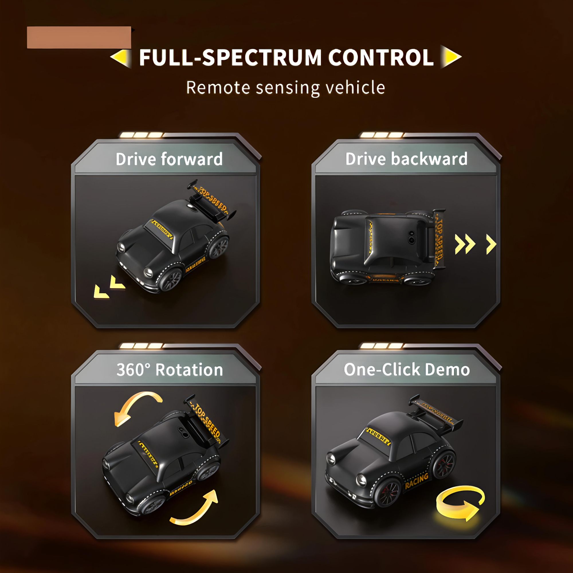 2.4GHz Remote Control Drift Car Rechargeable Mini RC Car With Gesture Control, Remote Control Follow & Escape Mode, LED Lights & Sound Effects, Kids Racing Toy Smart Induction Control Car
