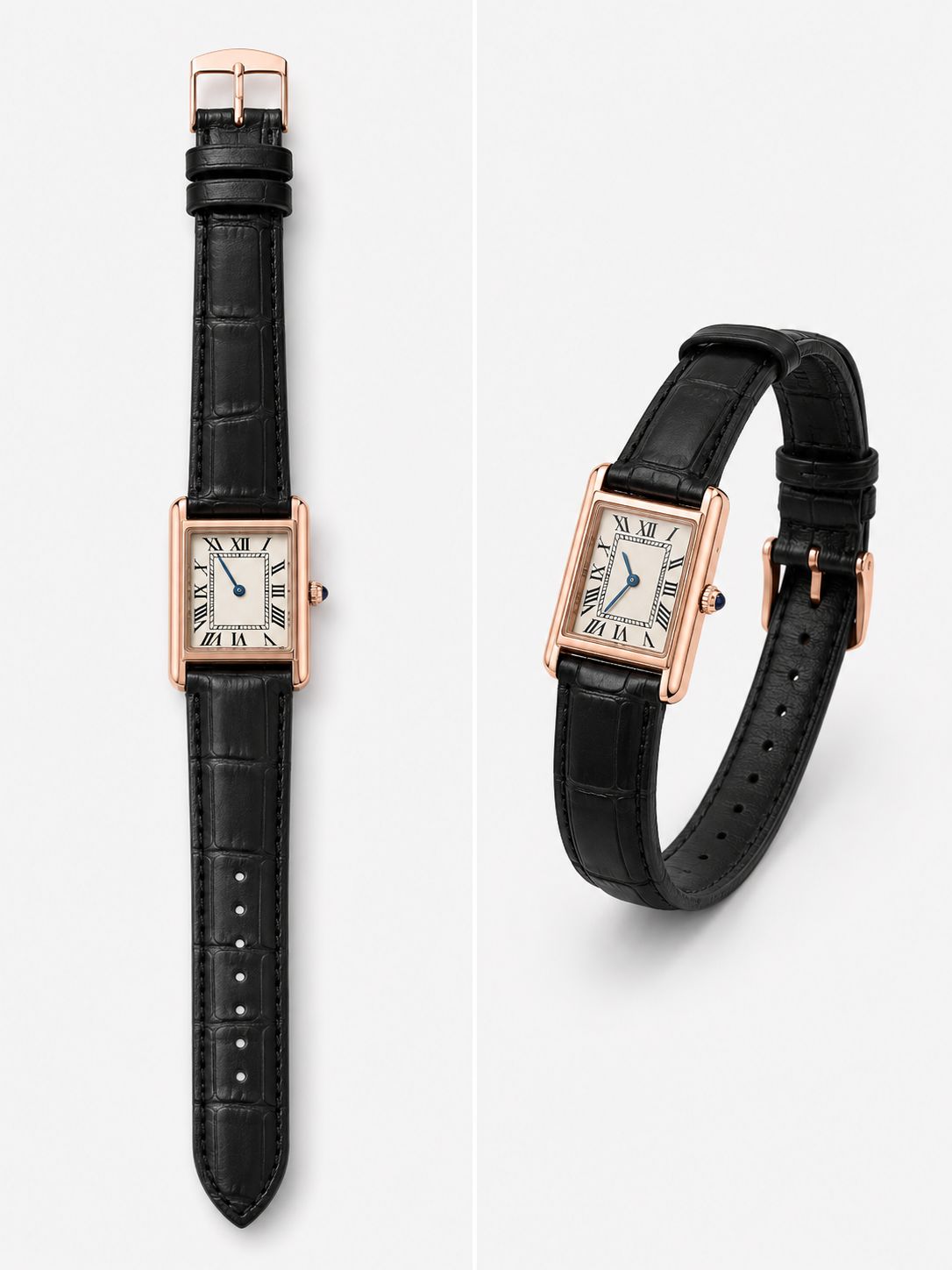 Elegant Vintage Rectangular Quartz Wrist Watch for Men