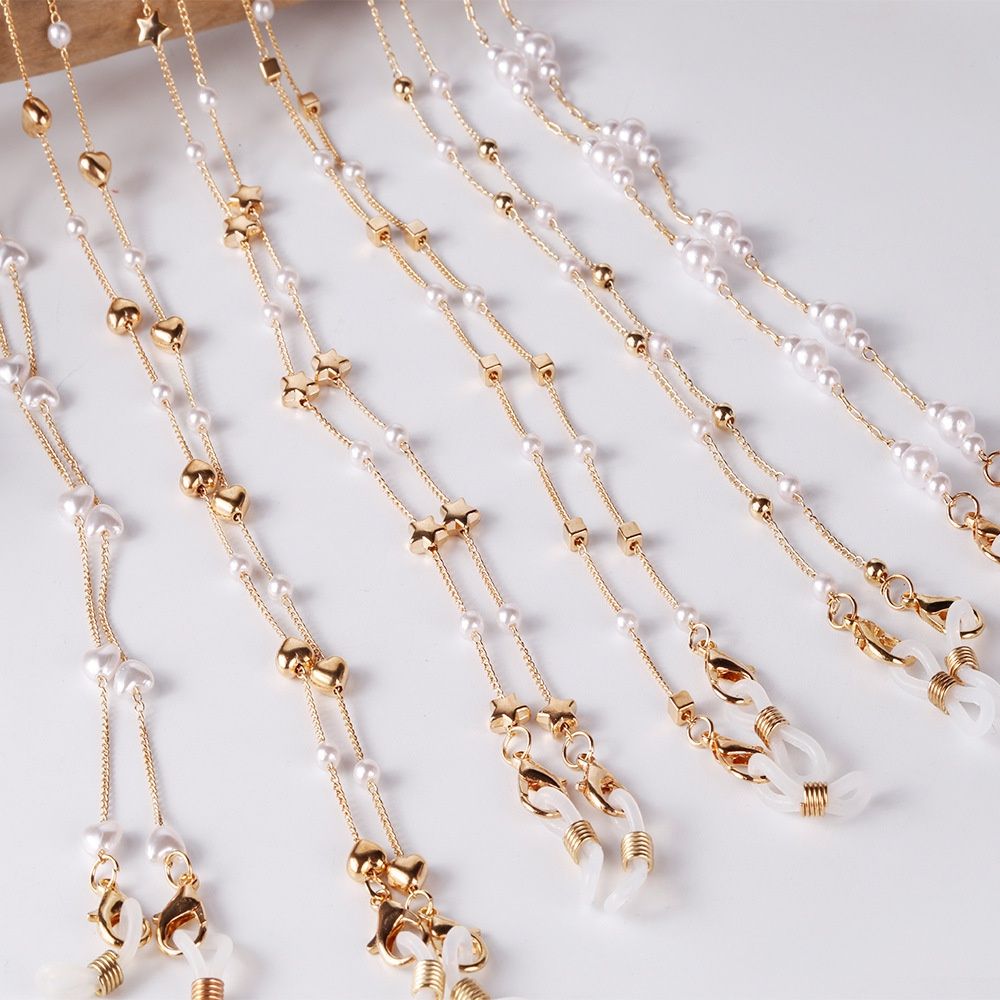 Necklace Glasses Chain Mask Chain Mask Extender Chain Mask Chain Anti Drop Lanyard Pearl Gold Chain