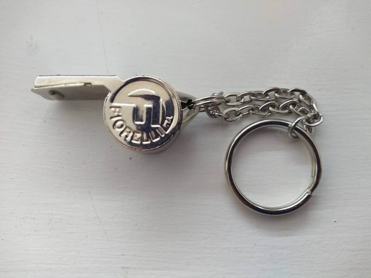 100% Original  FLORELLI STAINLESS STEEL SPORTS WHISTLES WITH KEYCHAIN