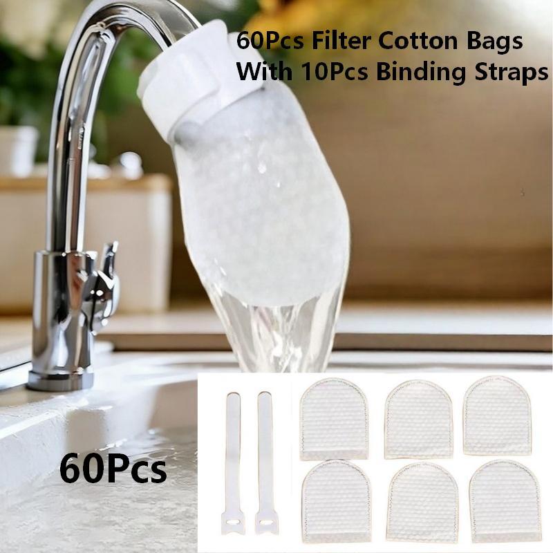 40/50/60/100Pcs Universal Disposable Faucet Filter Cotton Bags Thickened Water Purifier Sock Bags For Tap Water Well Water