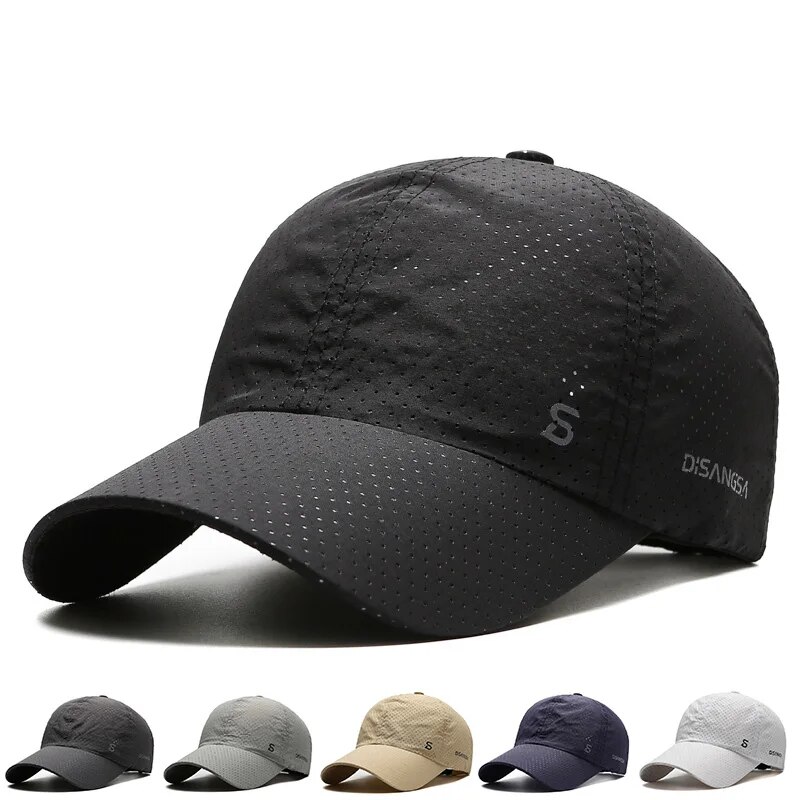 Summer Men's mesh Running Cap Thin Quick Drying Breathable Duck Tongue Cap Outdoor Hiking Sports Baseball Cap