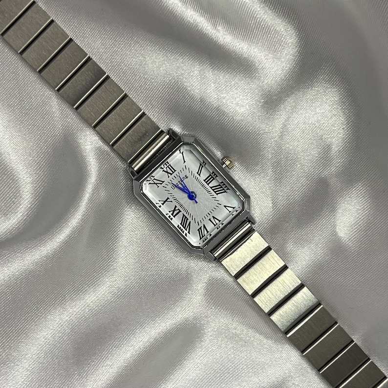 Watch - Fashion Square Watch Women Silver Watches Stainless Steel Band Quartz Wristwatches Ladies with bracelet set | Round watch | Rectangular Watch
