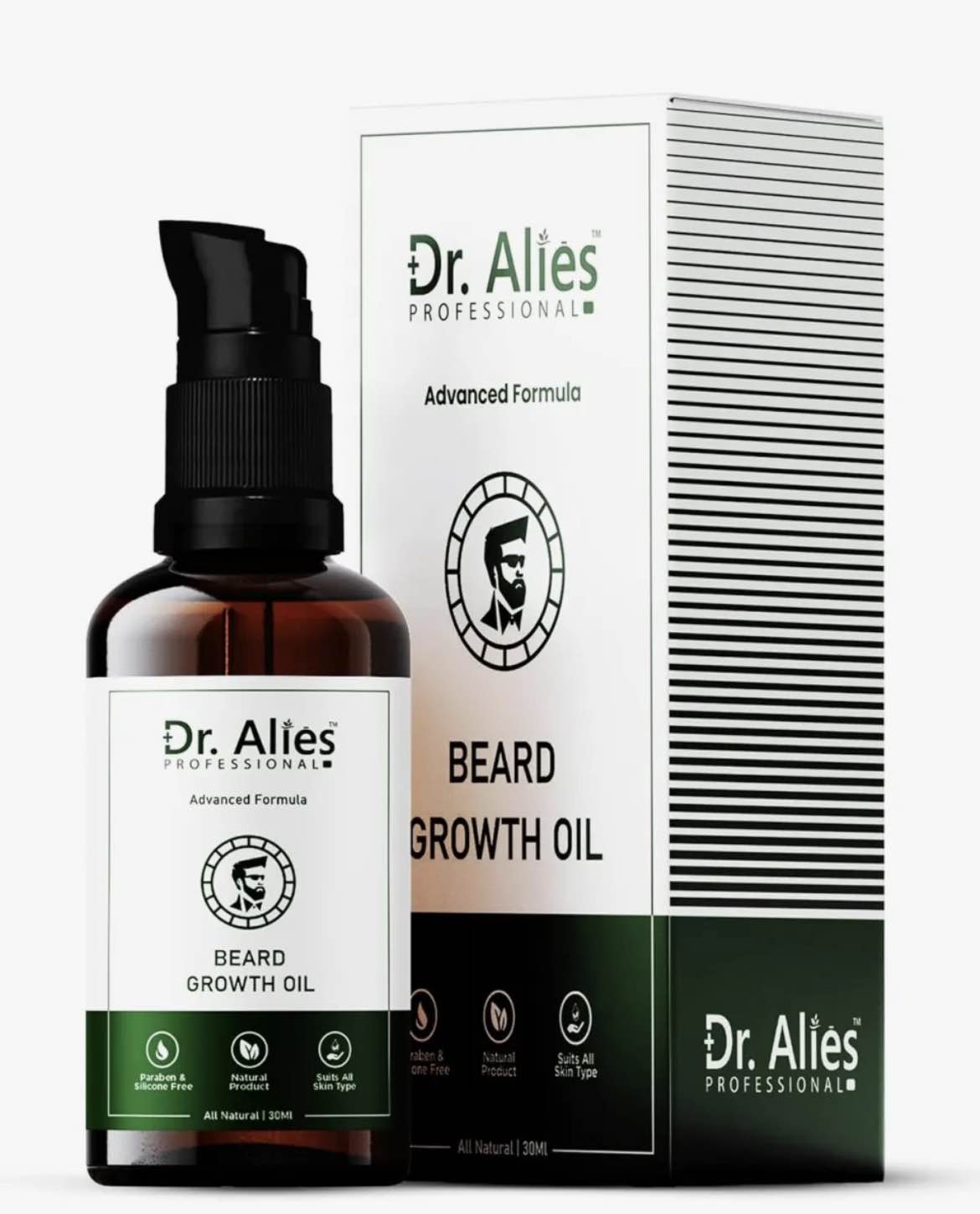 Dr. Alies Professional Beard Growth Oil – 100% Natural Formula for a Thicker & Fuller Beard