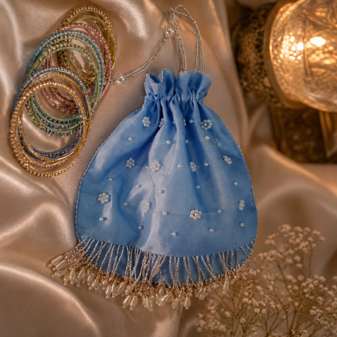 Fancy Embroidered clutch/Potli bag for Wedding,Parties traditional Potli gol bag handmade gotta work