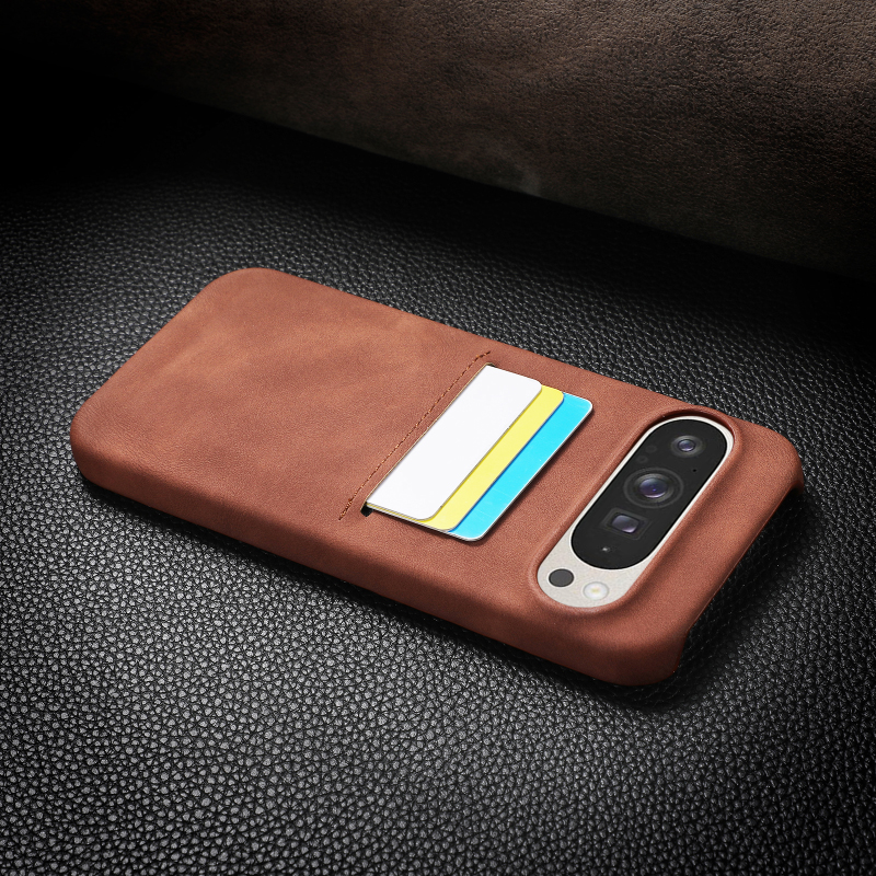 Luxury Solid Color Matte Leather Wallet Card Slot Skin Texture Phone Case For Google Pixel 9 Pro XL 8 8A Pro Bumper Back Cover