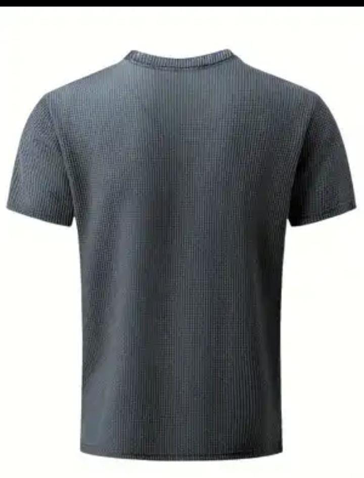 Premium Waffle Knit Texture T Shirt for Men & Boys Trendy Summer Casual Top