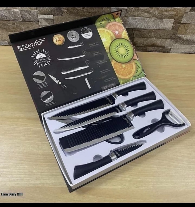 Zepter 6 Pieces Knife Set- Stainless Steel-With Strong Non-Stick