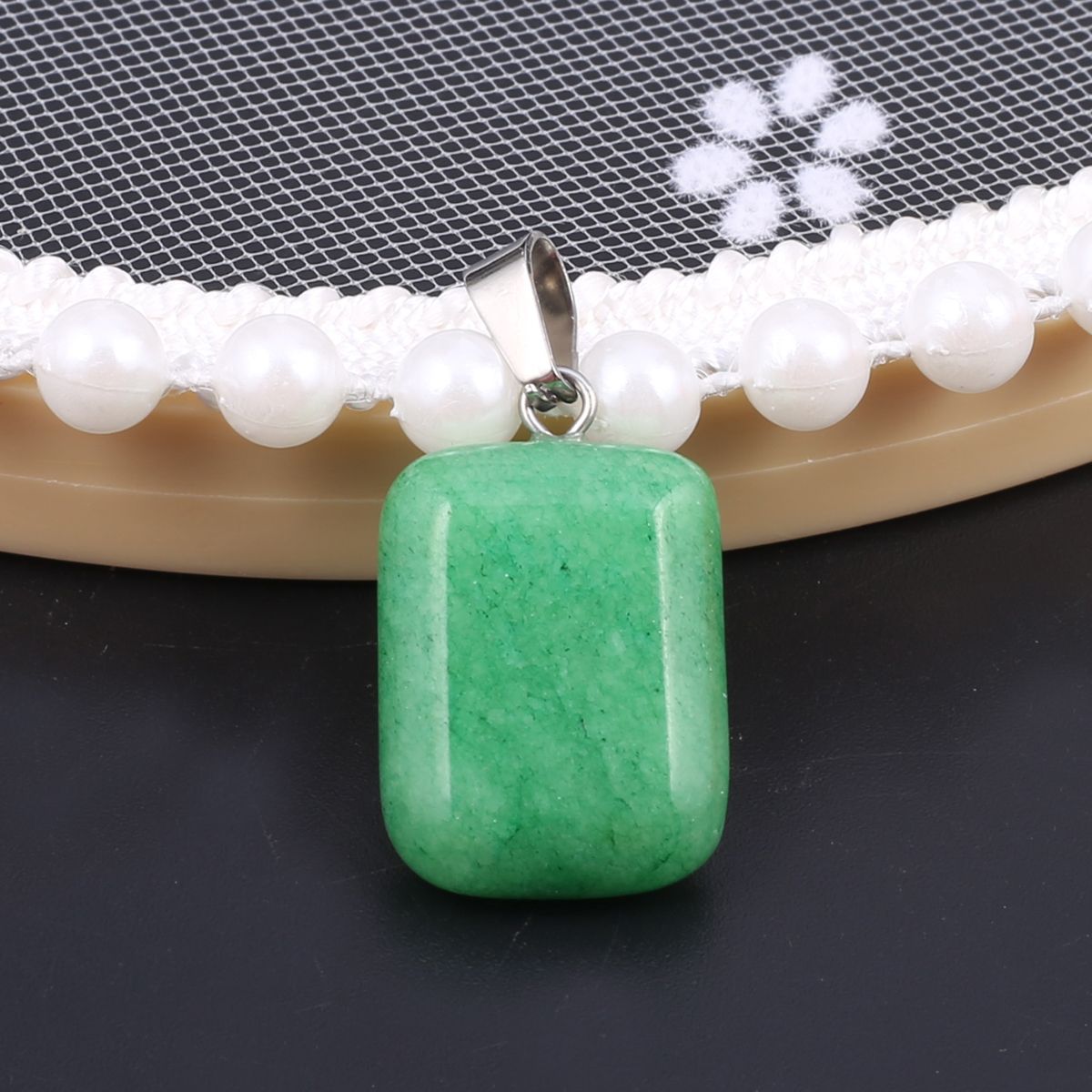 Natural Green Jade Stone – Pendant for Women & Keyring for Men | Lucky Jade Gemstone
