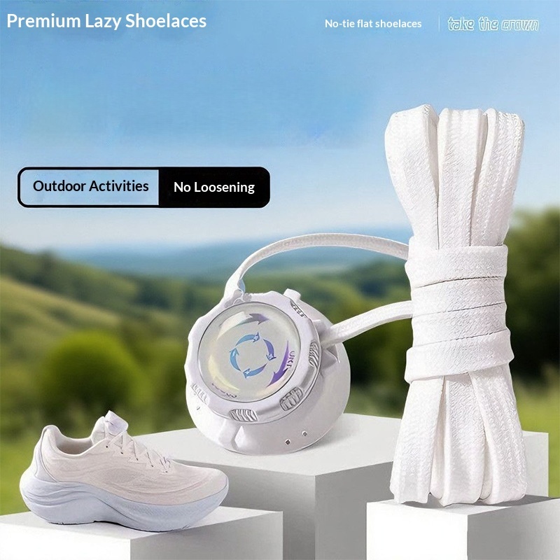 Automatic Shoe laces Flat Shoelace casual shoes Sneakers No Tie Shoelaces Swivel Buckle Laces Adults Kids unisex shoe accessorie