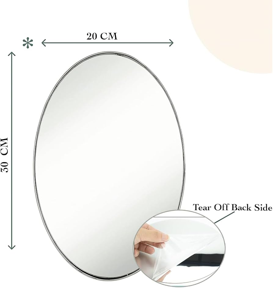 Wall Mirror Sticker Oval Shap Flexible Self Adhesive Non-Glass Mirror Sticker, Mirror Wall Sheet
