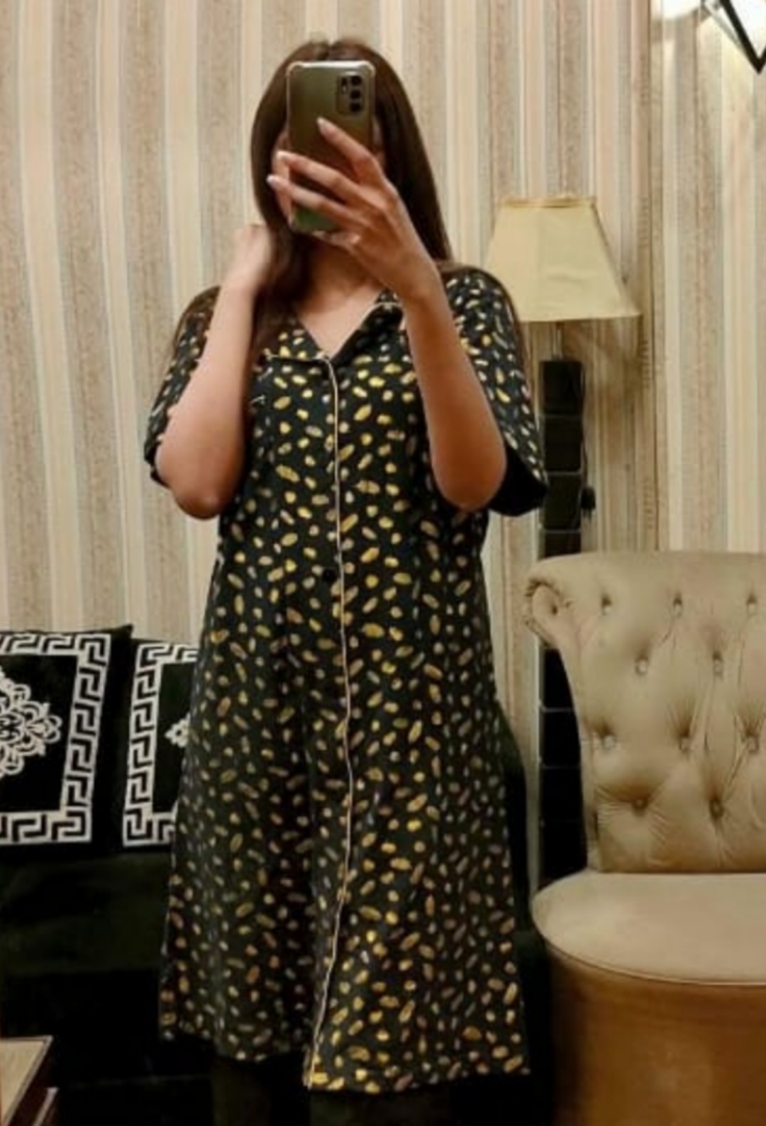 G78 golden front open long shirt