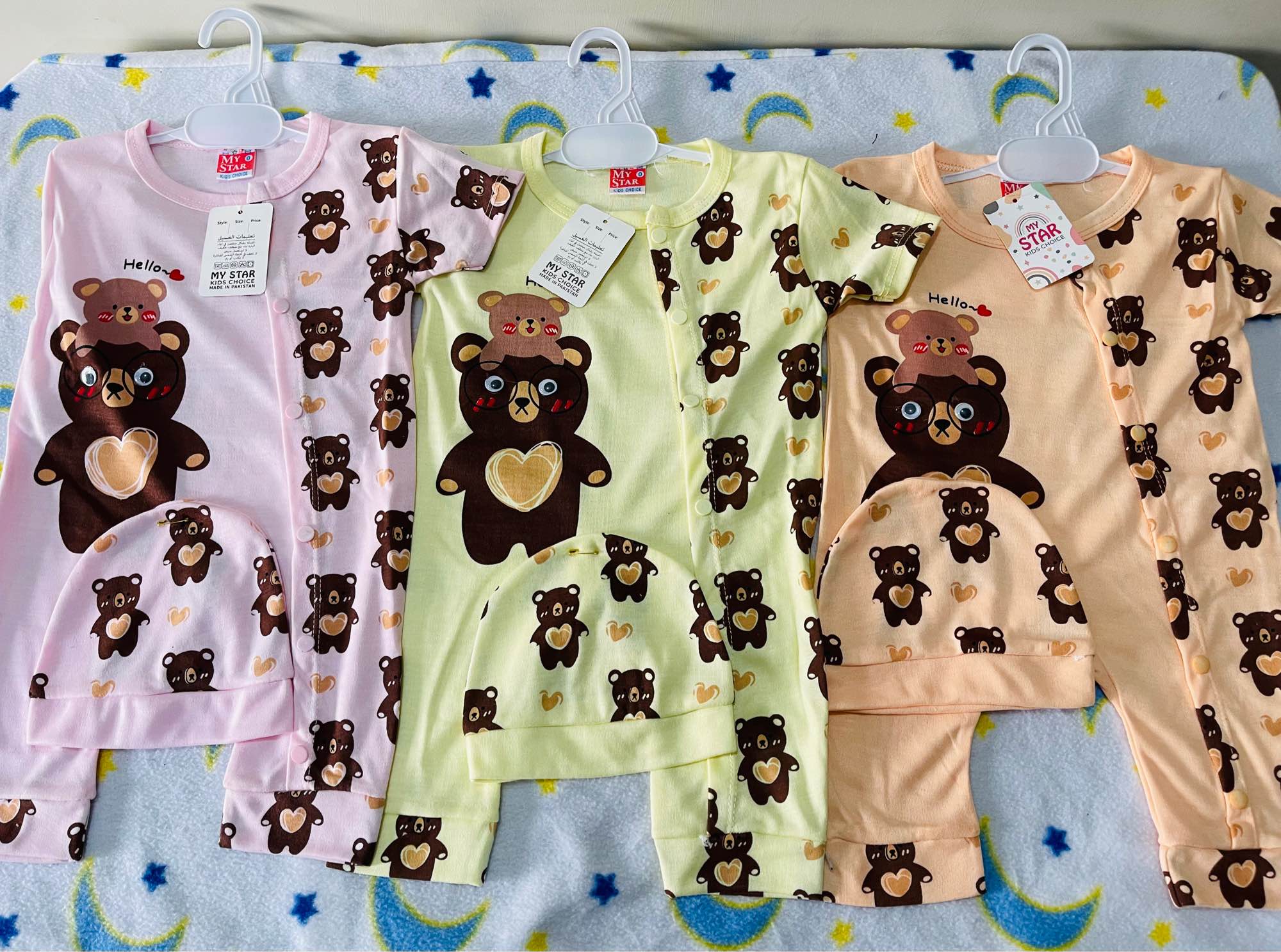 Infant Newborn Baby Baba Romper  Set 2-Piece Romper Cap Size 0-6 Months Stuff Summer Wear Fabric Premium Quality