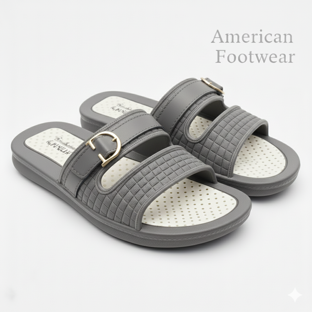 Ladies Comfortable Buckle Slippers Lite Weight FlipFlops Pure Rubber Slippers For Indoor and outdoor use