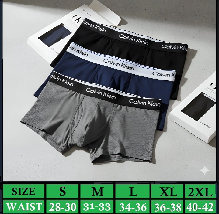 Pack off 3pices CK Mans Under Wear Boxer Brief Soft Cotton Fabric