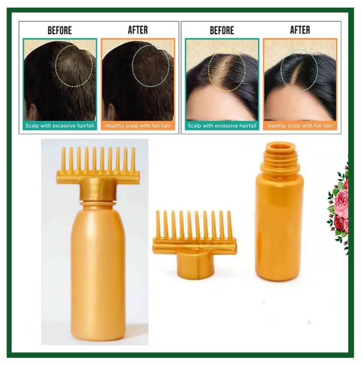 Comb Applicator Bottle for Hair Oils & Liquids Leak-Proof, Scalp-Friendly Design Pack of 2