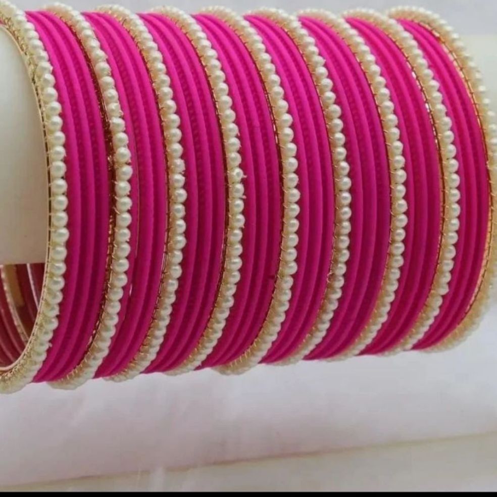 Metal Bangles with pearl bangles For Girls And For Women
