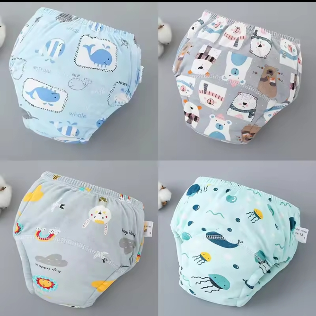 Reusable Cloth Diapers for Babies 6+ Months Cotton-Polyester Blend Cartoon Designs, Reusable & Washable, Adjustable Fasteners, 0-18kg - Zeri & Mori