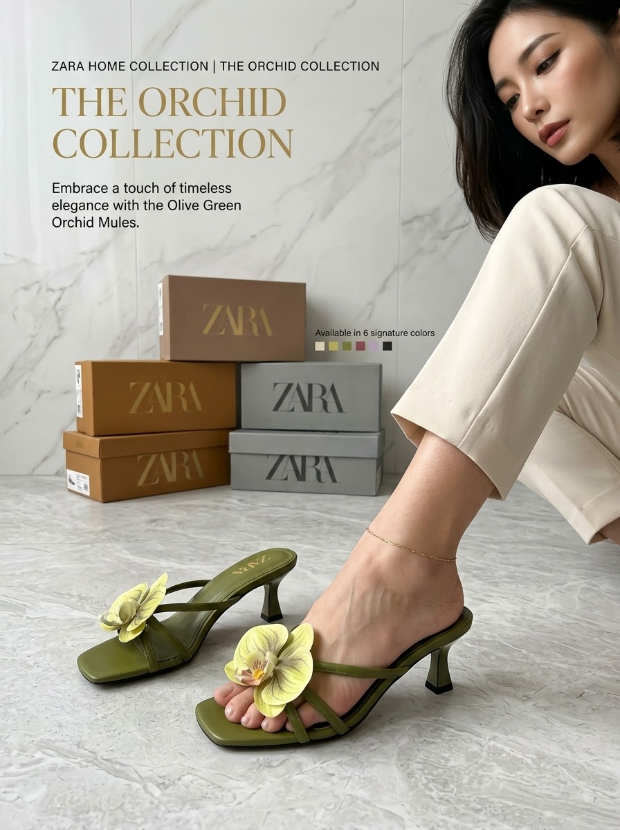 New Style Zara Flowers Heels For Girls&Women